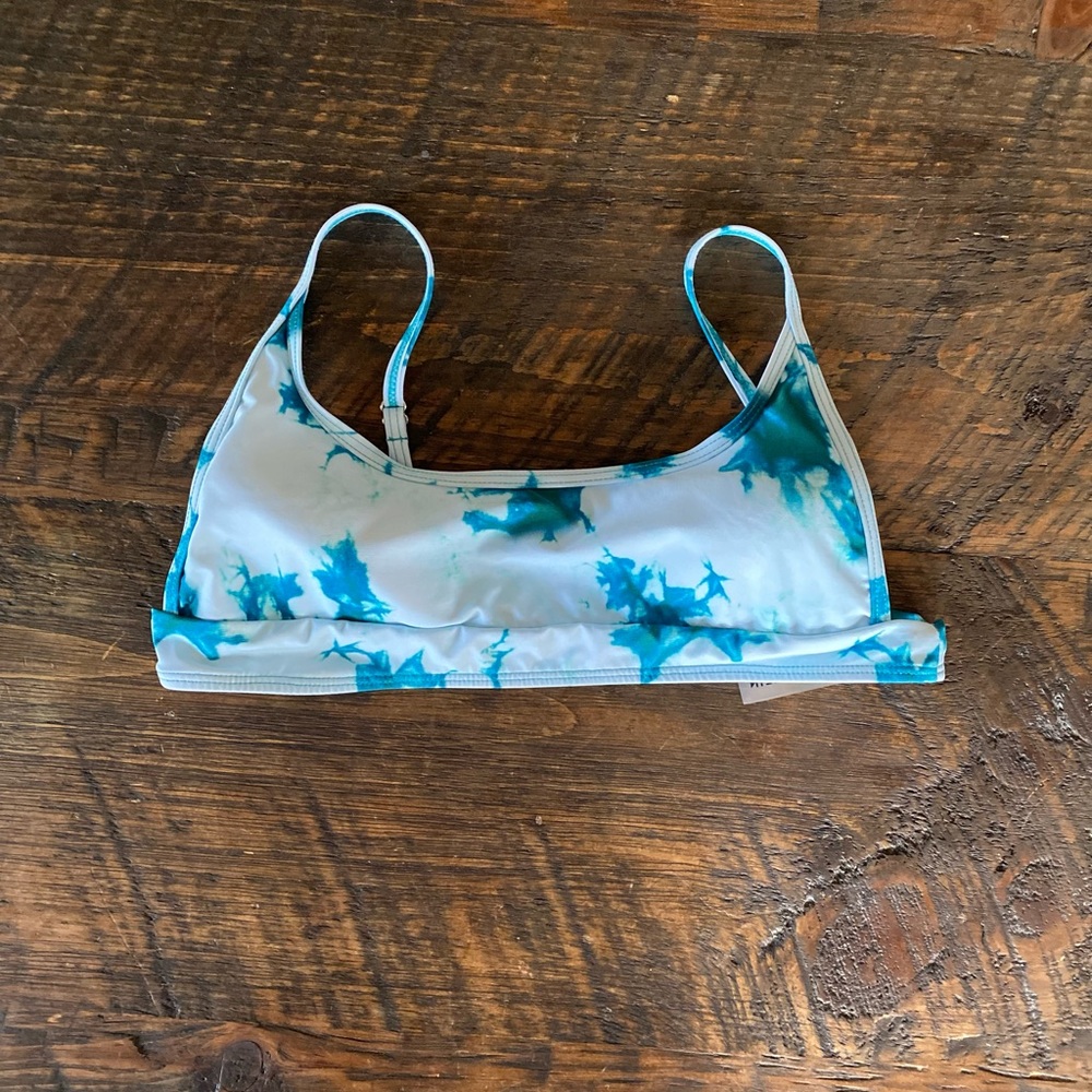 Shein Marble Pattern Spaghetti Strap Bikini Top